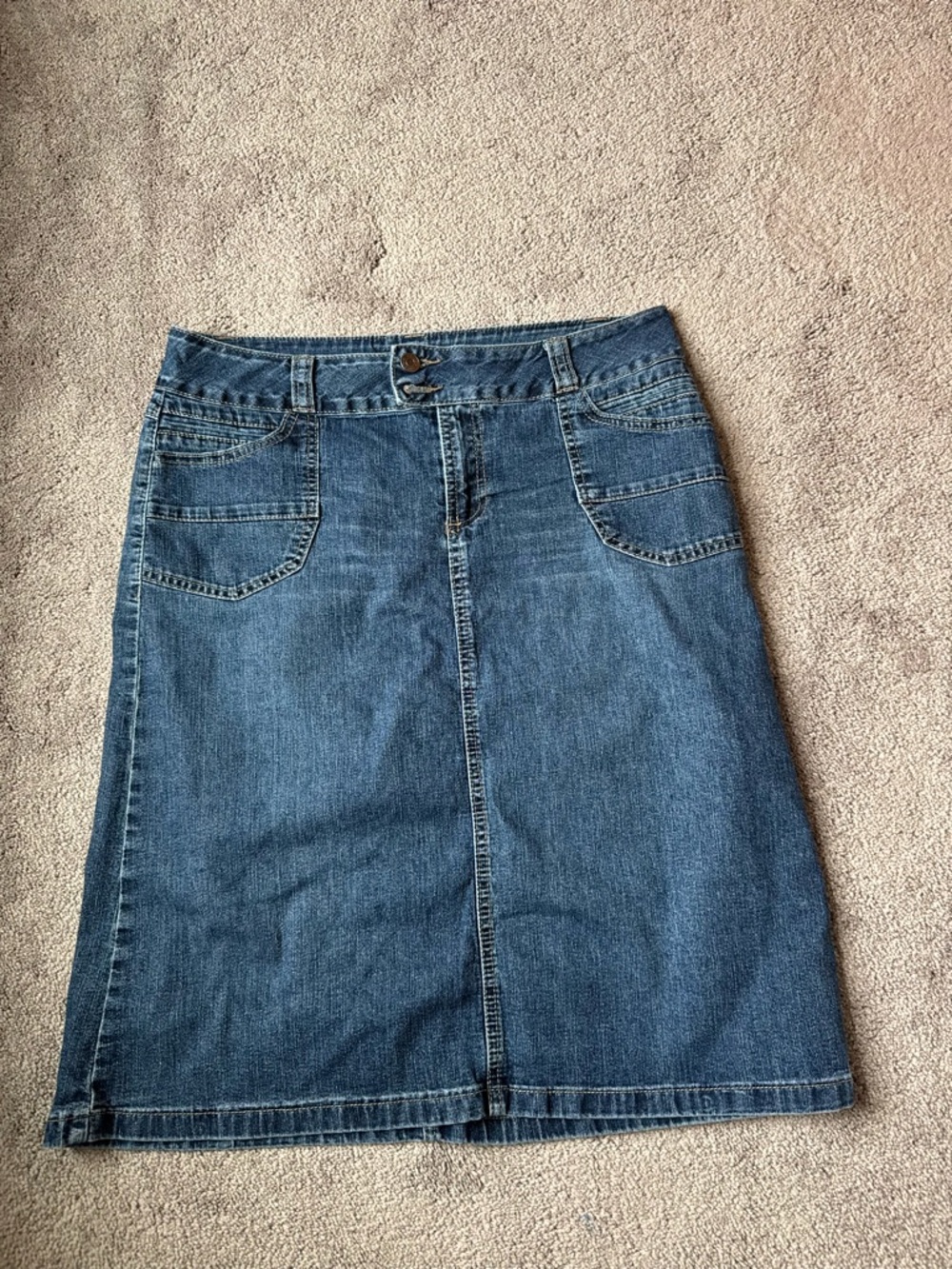 Cato Denim Skirt SIZE 12 Blue Mid Rise Classic Casual Jean Skirt